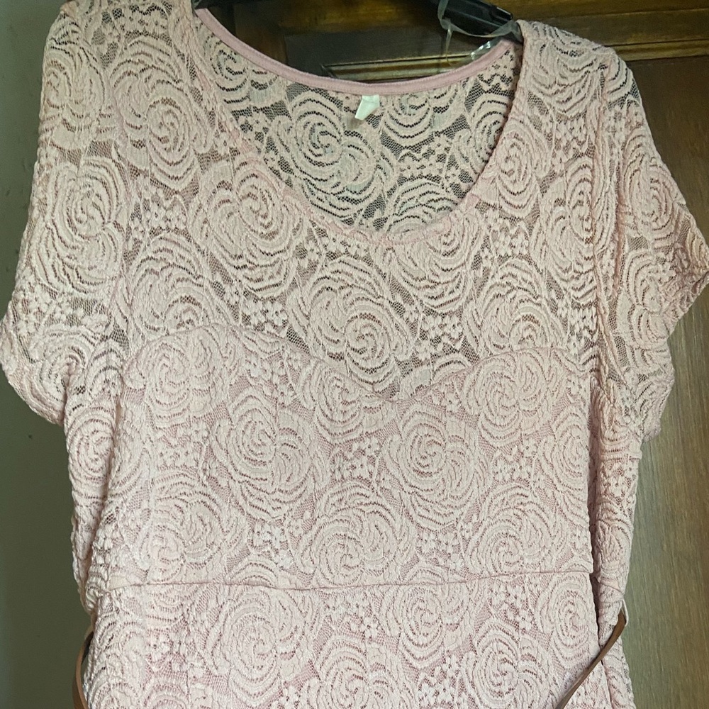 Pinkblush floral lace maternity dress